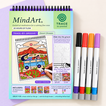 🥳2026 HOT SALE🥳💞50K+ SOLD! 🥚✨ 50% OFF 🌿Trace-By-Groove Guided Flow Art Coloring Pad with Double-Sided Markers 🎨