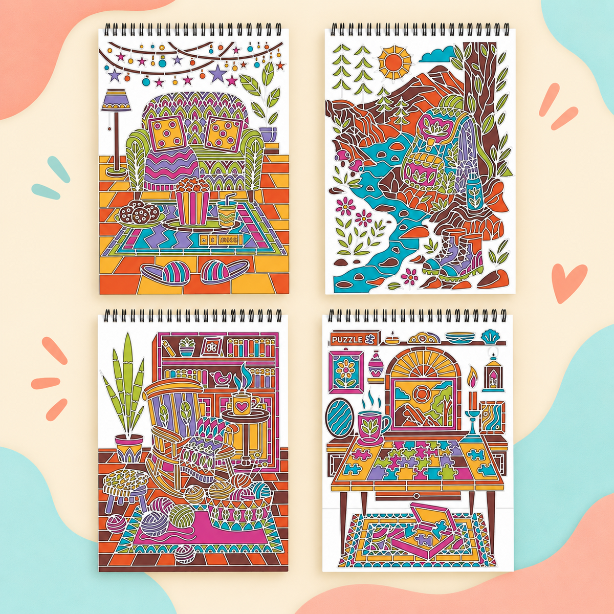 🥳2026 HOT SALE🥳💞50K+ SOLD! 🥚✨ 50% OFF 🌿Trace-By-Groove Guided Flow Art Coloring Pad with Double-Sided Markers 🎨