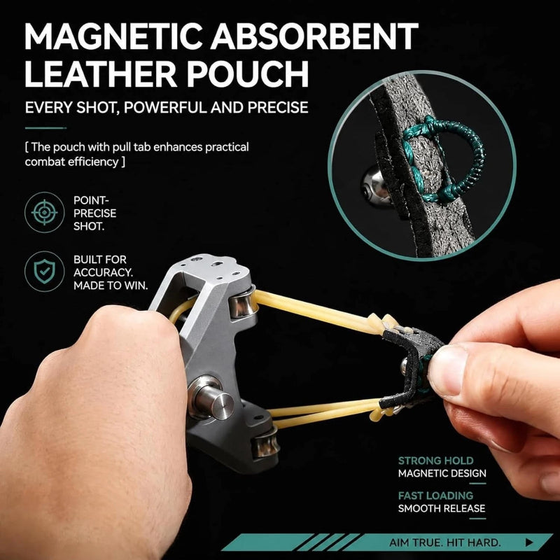 Professional Telescopic Aluminum Alloy Auto-Loading Slingshot Full Kit (200 Steel Balls)