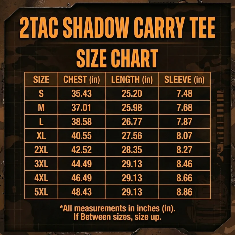 Short-sleeve concealed carry compression shirt size guide