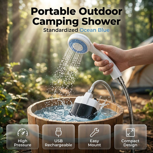 ✨Exclusive Offer🚿 Stay Fresh Outdoors💥 Portable Camping Shower with Adjustable Flow – For Easy & Convenient Outdoor Cleaning!