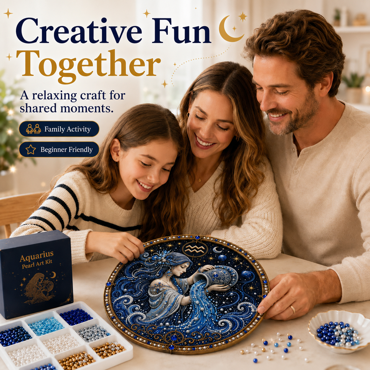 🔥 LAST DAY 49% OFF – ✨ Premium 3D Pearl 12 Zodiac Signs Art Kit | Luxury Flocked Canvas with Scratch-Resistant Non-Fading Pearl Beads DIY Handmade Astrology Decor ♈🌙💎