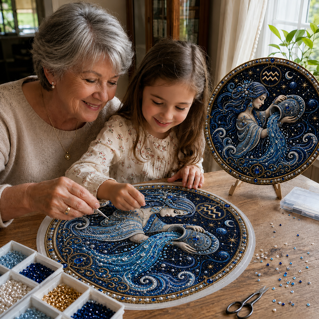 🔥 LAST DAY 49% OFF – ✨ Premium 3D Pearl 12 Zodiac Signs Art Kit | Luxury Flocked Canvas with Scratch-Resistant Non-Fading Pearl Beads DIY Handmade Astrology Decor ♈🌙💎
