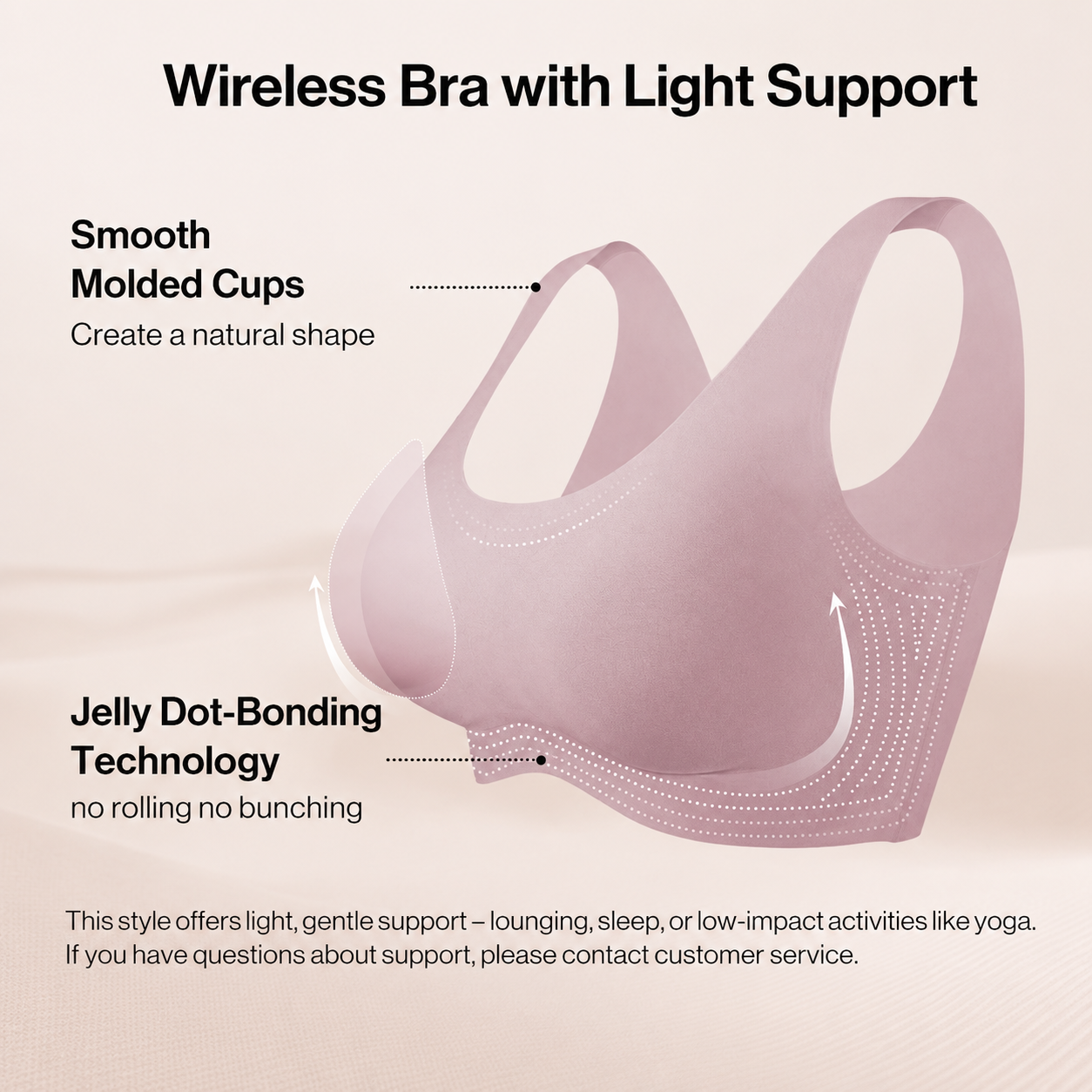 Seamless Bras for Women Full Coverage Wireless Bralette Widen Straps