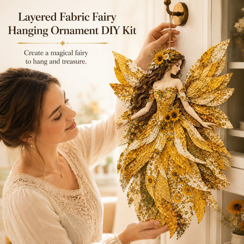 🧚‍♀️🌸 Premium Fairy Patchwork DIY Kit | High-Quality Layered Fabric with Floral Wings DIY Handmade Fantasy Wall Decor ✨