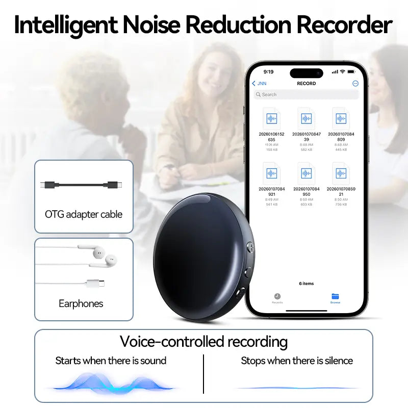 Ultra Magnetic Voice Recorder with HD Noise Reduction - Voice control