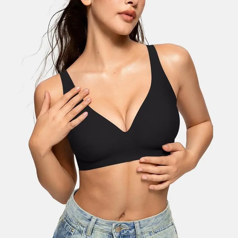 🏆Flash Sale⚡60K+ SOLD! Women Jelly Bras Wirefree Full Coverage No Underwire Everyday Bras Comfortable Wireless Padded Tshirt Bra