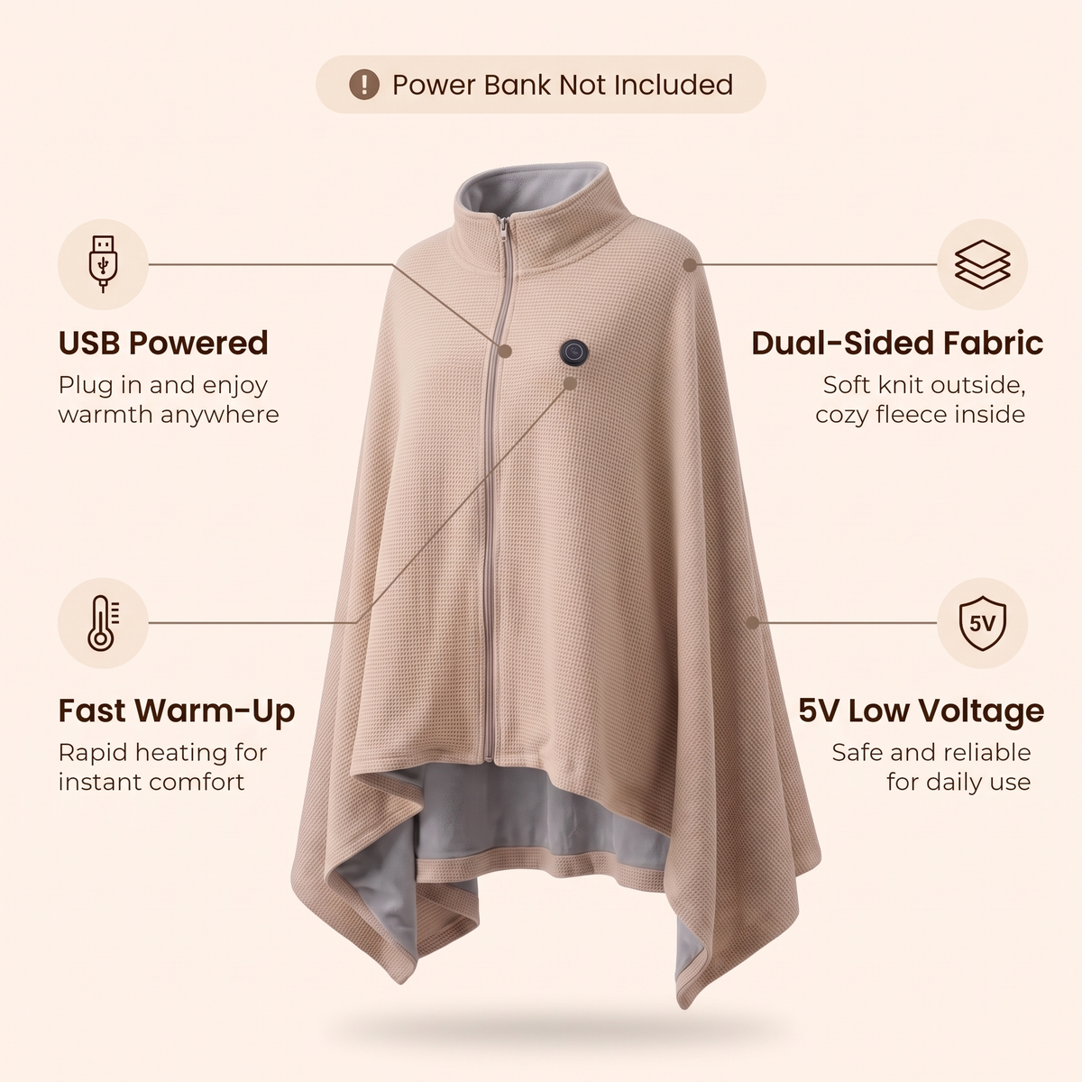 Vesaron™ Heated Wearable Blanket Wrap
