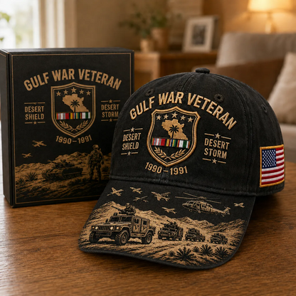 🏆Last Day Promo: 45% OFF! 🏜️ Desert Storm Veteran Commemorative Cap – Gulf War Desert Shield Veteran Hat