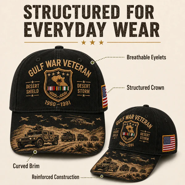 🏆Last Day Promo: 45% OFF! 🏜️ Desert Storm Veteran Commemorative Cap – Gulf War Desert Shield Veteran Hat